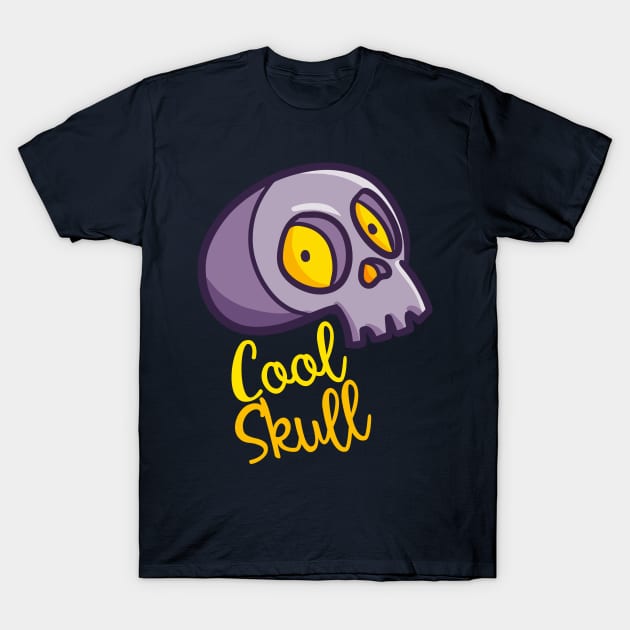 Funny scary purple skull T-Shirt by Jocularity Art